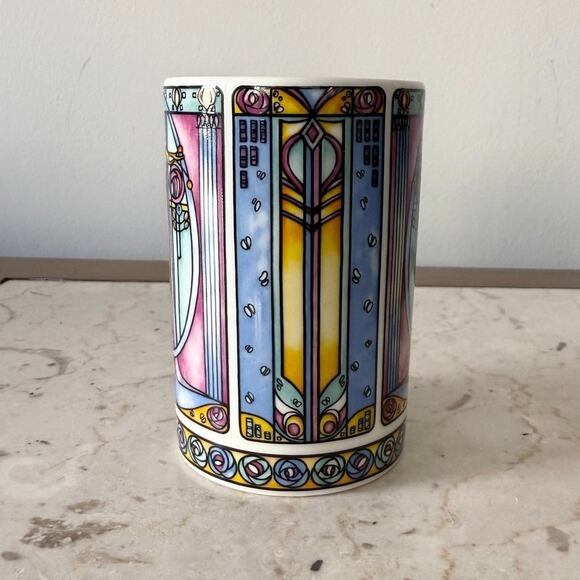 Dunoon Art Nouveau Style Stoneware Mug Vintage Charles Rennie Mackintosh Design - Picture 3 of 8